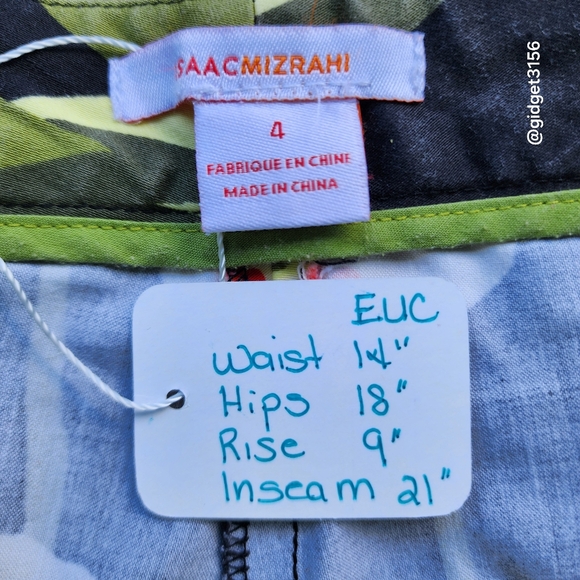 EUC  VINTAGE ISAAC MIZRAHI RED/BLACK FLORAL CAPRIS - SIZE 4 - Picture 5 of 8